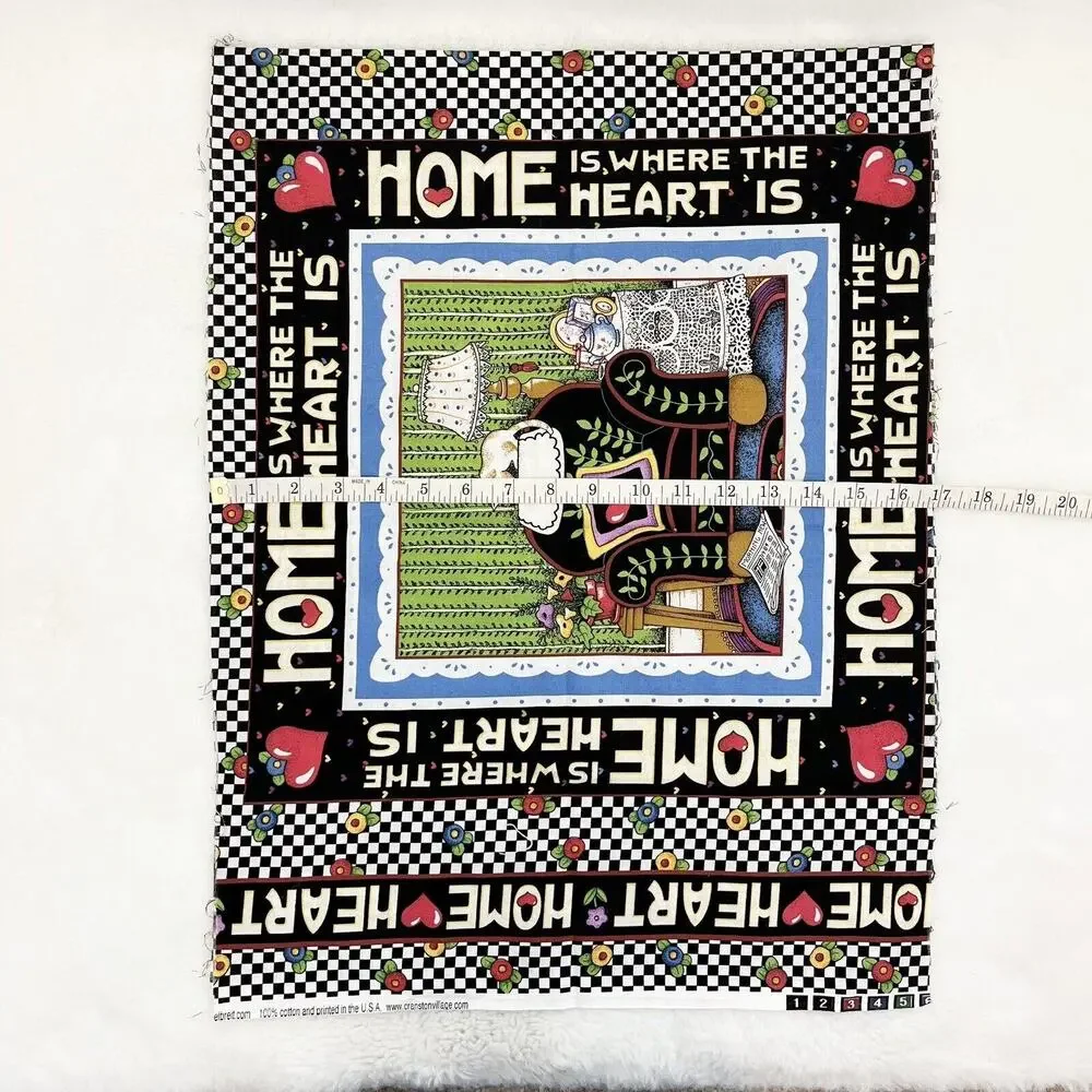 Mary Engelbreit ‘Home Is Where The Heart Is’ Quilting Fabric Panel Cotton